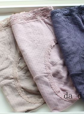 出口日本大码 外贸原单秋冬保暖高腰暖宫后腰双层护腰女士内裤C77