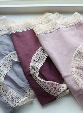 特 出口日单大牌奢华性感蕾丝边无痕薄棉质透气中低腰女内裤纯棉