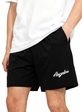 XDFM美式字母刺绣小标纯色四分裤单层速干网眼短裤篮球运动训练