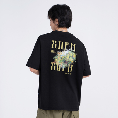XDFM短袖美式青少年落叶树林字母