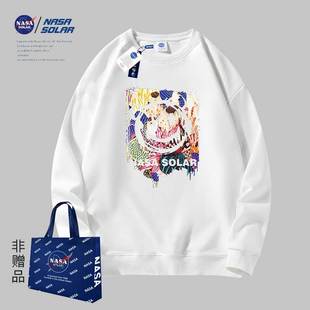 新款 秋冬季 卡通印花透气重磅圆领百搭保暖卫衣潮 SOLAR联名款 NASA