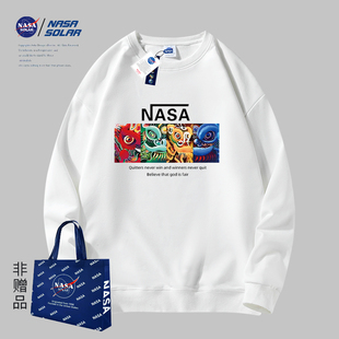 情侣同款 NASA 长袖 休闲百搭男士 圆领卫衣醒狮舞狮潮 SOLAR联名秋季