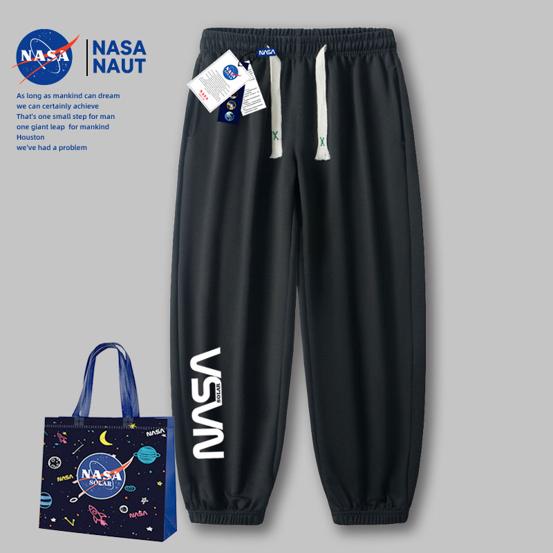 NASA SOLAR联名款2025年新款潮牌束脚宽松高街休闲运动情侣卫裤