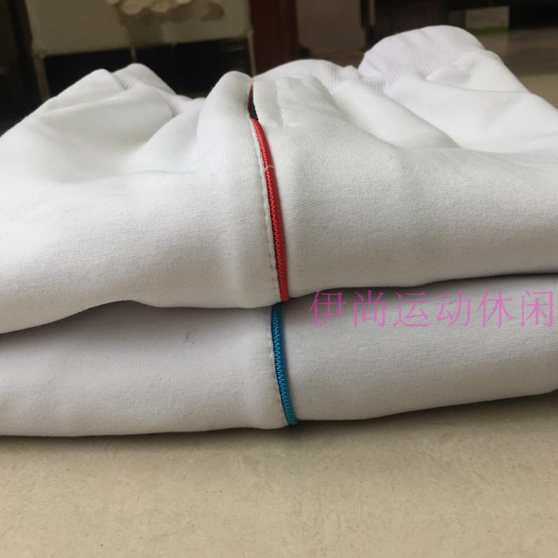 春秋新款棉质白色一道男儿童长裤