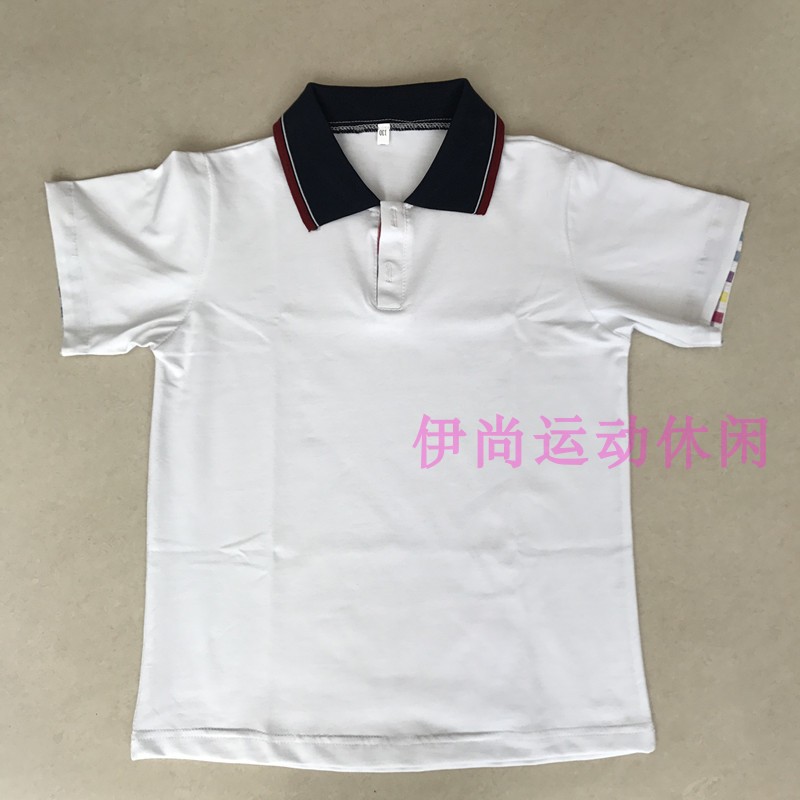 夏季白色短袖体恤 学生同款校服短袖 男女同款纯棉透气休闲班服