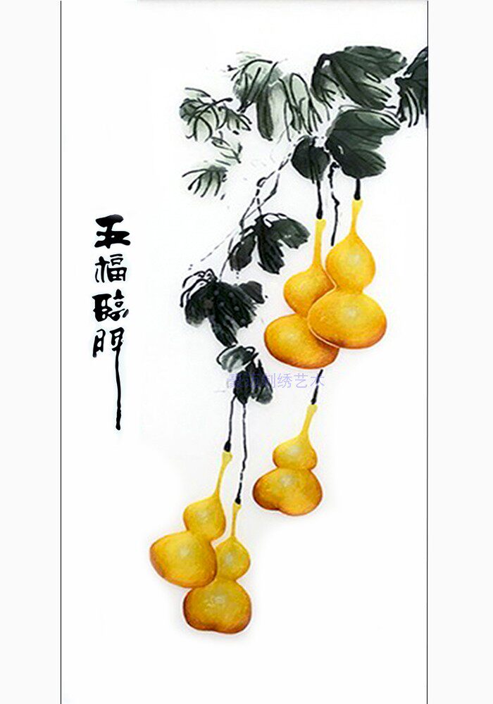 玄关苏绣刺绣纯手工自绣diy初学套件材料包五福临门葫芦送教程