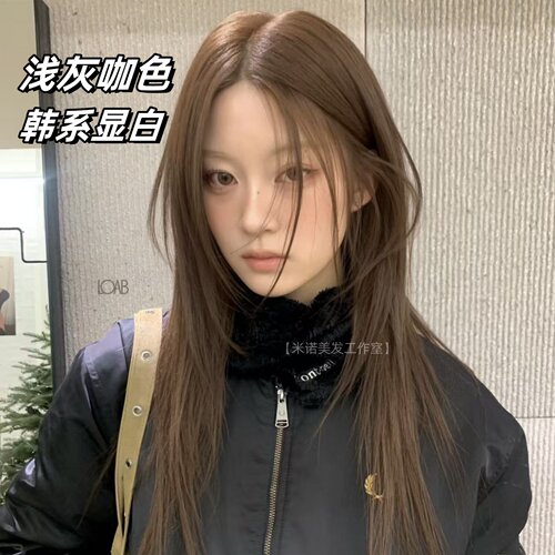 冷灰咖奶茶色冷棕流行自然染发剂
