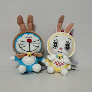 哆啦a梦毛绒挂件可爱机器猫阿美公仔玩具男女蓝胖子摆件吊饰