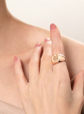 来图定制戒指宠物纪念品猫狗头像照片名字订做钛钢饰品女朋友礼物