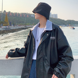 2021/秋季新款男PU百搭假sa兩件外套皮夾克 有備貨G01-P95圖片