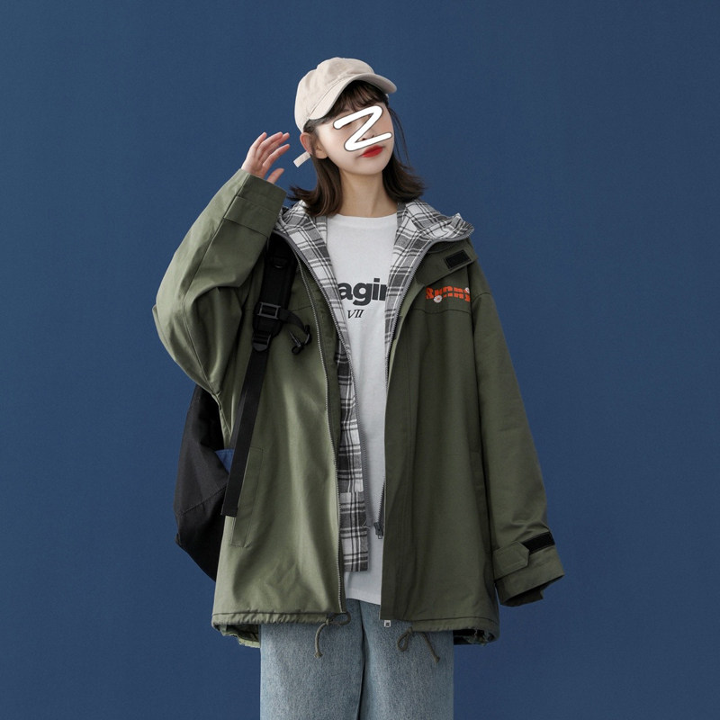 春新款宽松百搭连帽拼色外套中性风G111-P90图片
