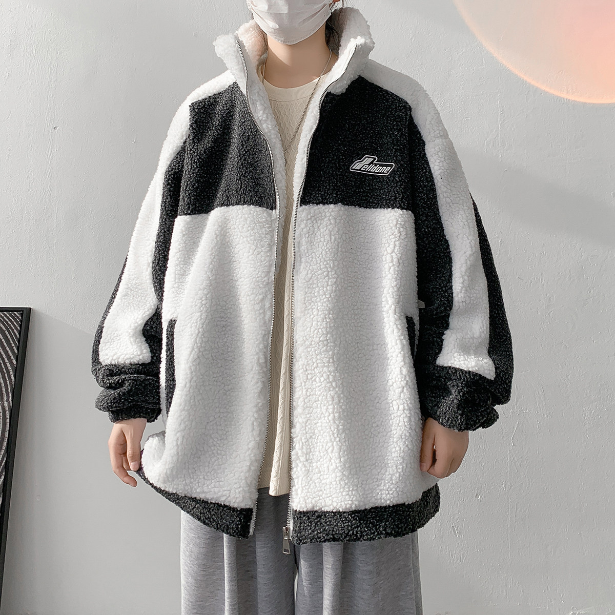 港风新款秋冬棉衣羊羔毛外套M6611,男装棉衣,电商A132（原电商B245）