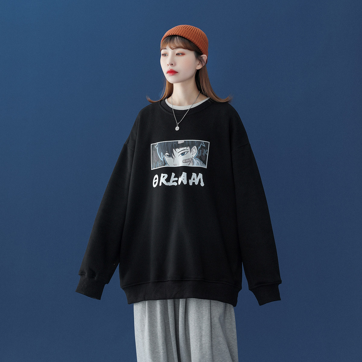 新款百搭圆领卫衣中性风备货款男女卫衣A812-P45-控68,男装卫衣,电商A132（原电商B245）