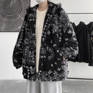 冬季新款港风大皂风腰果花羊羔毛棉衣M6688,男装棉衣,电商A132（原电商B245）