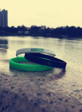 原创潮牌ABBOZZO小清新绿叶黑白墨绿情侣款硅胶腕带国内本土手环