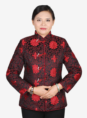 中老年夹棉外套女士妈妈装