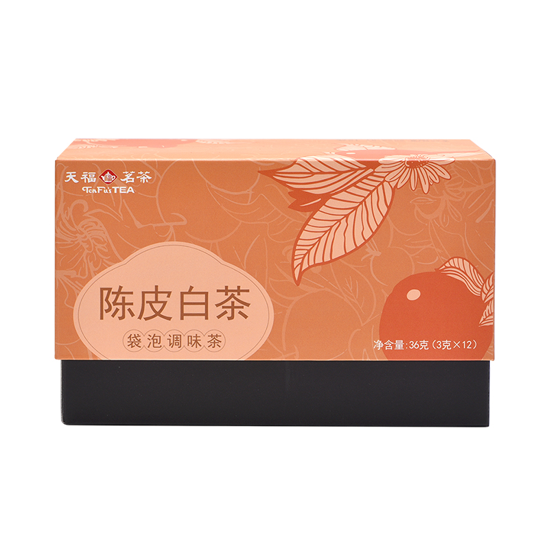 【顺手带一件】天福茗茶陈皮白茶 贡眉茶叶橘皮杭白菊袋泡茶36克