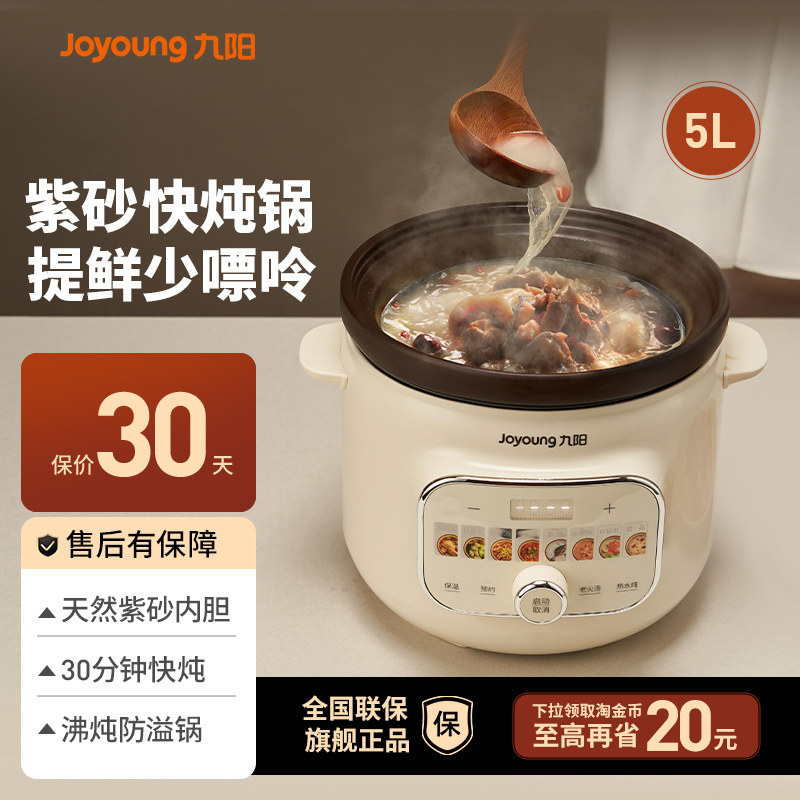 九阳电炖锅煲汤炖汤砂锅家用煮粥神器快炖紫砂锅全自动官方正品