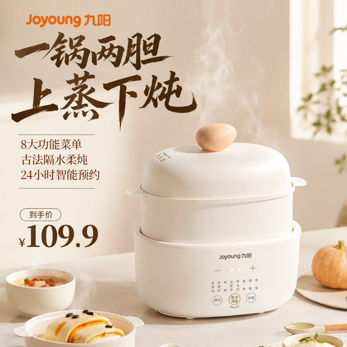 九阳BB粥电炖锅多功能宝宝隔水炖煮专用双胆婴儿辅食全自动迷你锅