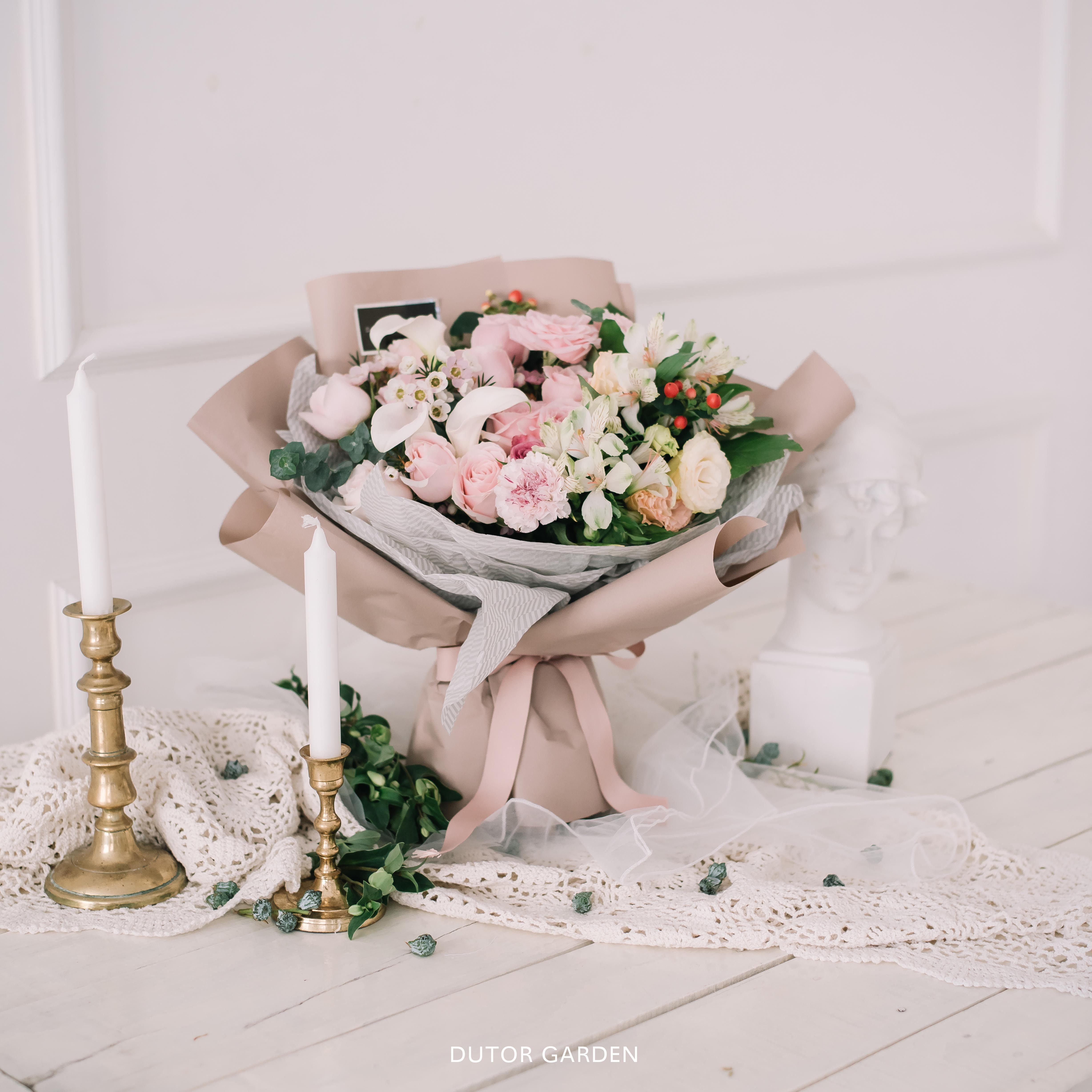 韩式混搭玫瑰花束送闺蜜生日女友情人节礼物西安鲜花实体店