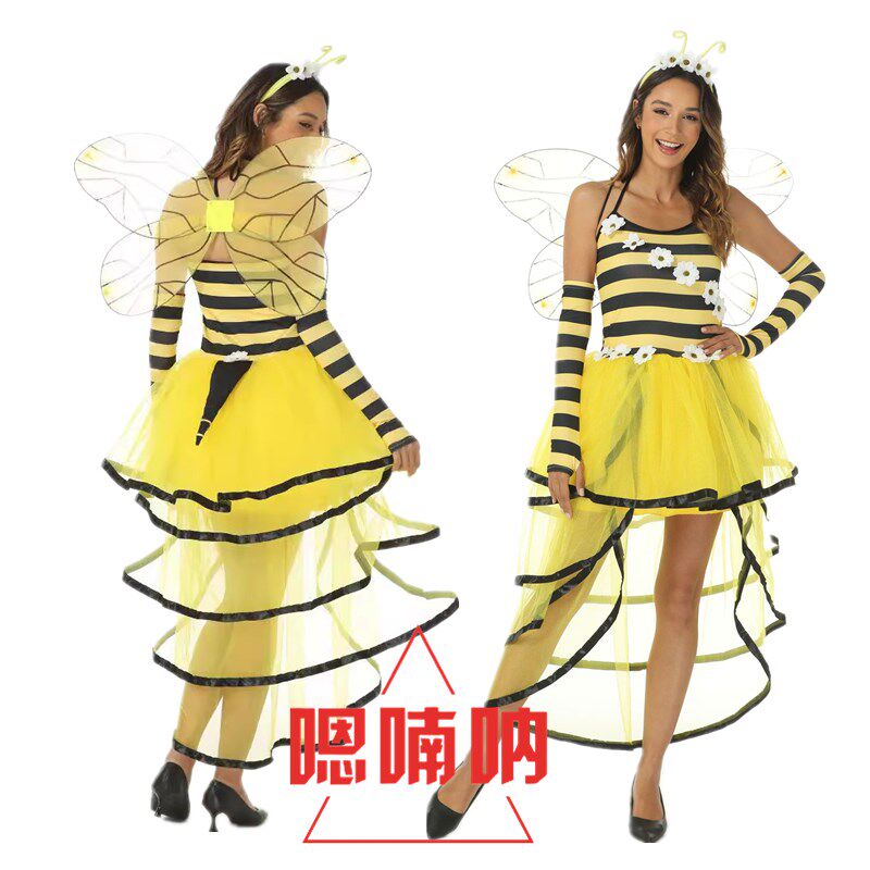 欧美新款万圣节cosplay蜜蜂翅膀瓢虫成人舞台演出服饰节日派对装