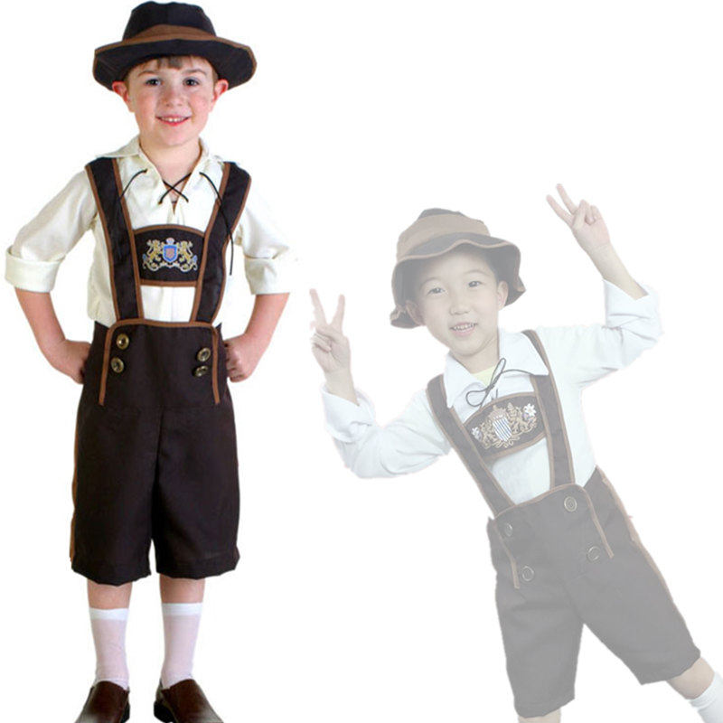 cosplay背带裤男孩万圣节儿童节成人儿童节日德国啤酒节演出服装