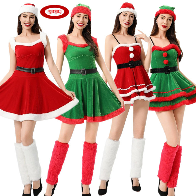 圣诞节服装欧美性感制服派对舞会装扮服圣诞老人圣诞装连衣裙演出