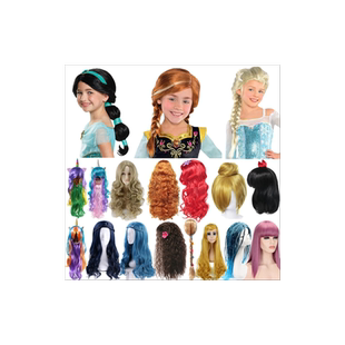 新舞台装cosplay后裔冰雪奇缘爱莎安娜美人鱼睡美人在逃公主假发