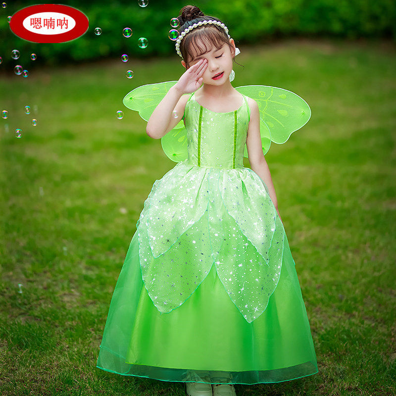 万圣节服装儿童森林小精灵奇妙花仙子公主裙天使翅膀舞蹈演出服装
