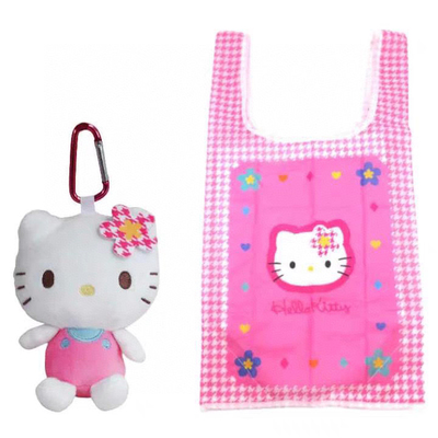 现货发韩国小众HelloKitty凯蒂猫毛绒公仔包挂件便携收纳购物袋