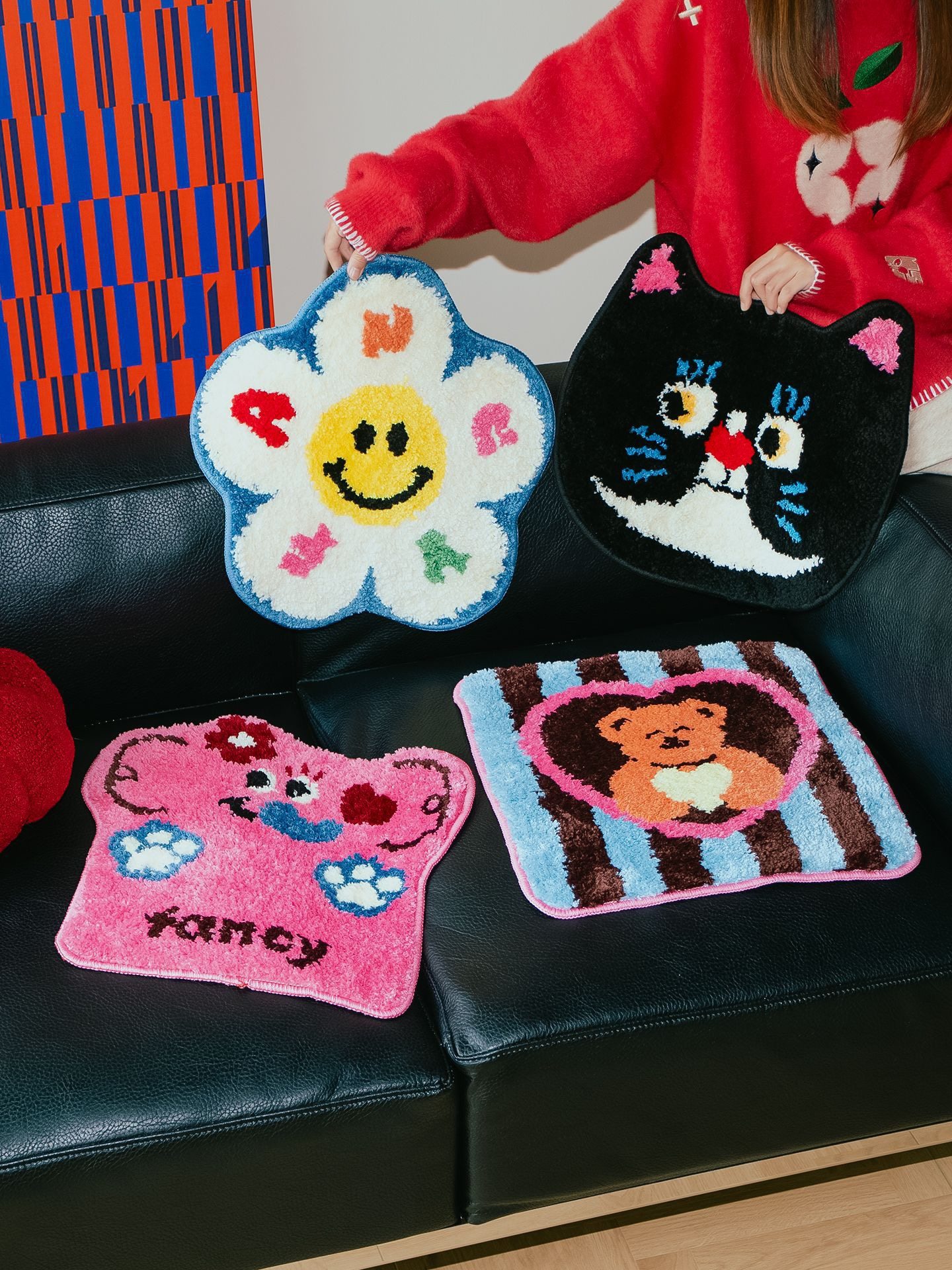 彩虹花花植绒坐垫椅子屁股办公室保暖板凳子教室冬季久坐座垫,模玩/动漫/周边/娃圈三坑/桌游,动漫水杯/居家/百货,淘宝优惠券,粉丝福利购,淘宝优惠卷