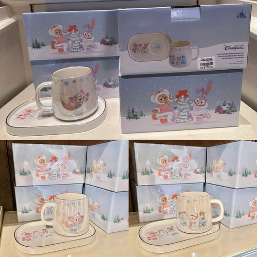 纯原现货 香港订单冬日限定款七宝一套杯碟达菲熊玲娜贝儿星黛露