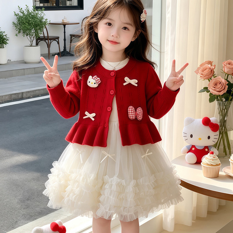 2026秋季新款女童公主裙儿童连衣裙两件套洋气蓬蓬裙生日礼服裙子