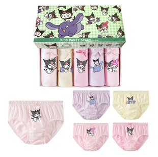 新款卡通可爱纯棉三角内裤A类小童学生内衣内裤A类5条装幼儿透气