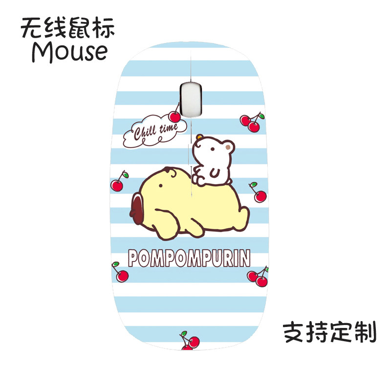 布甸狗布丁狗pompompurin卡通usb口办公游戏无线鼠标滑鼠图片定制