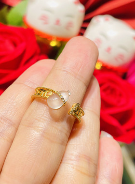 缅甸翡翠正品A货 玻璃种葫芦镶嵌18K黄金搭配钻石 时尚款百搭