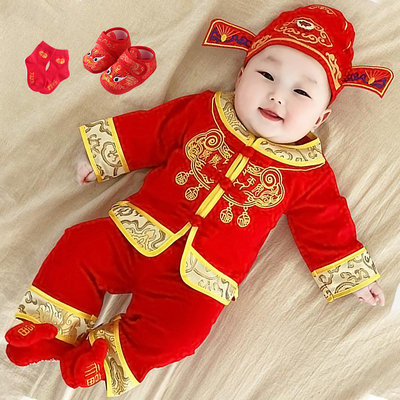 宝宝周岁礼服男女满月婴儿服春秋百天一周岁抓周夏款衣服状元唐装