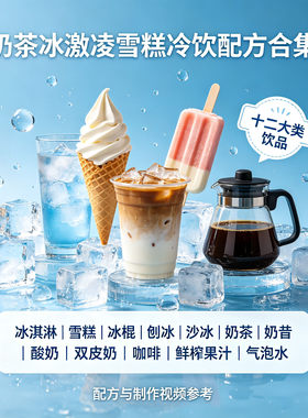 奶茶冰淇淋冷饮配方刨冰沙冰奶昔咖啡果汁饮品开店视频网盘资源
