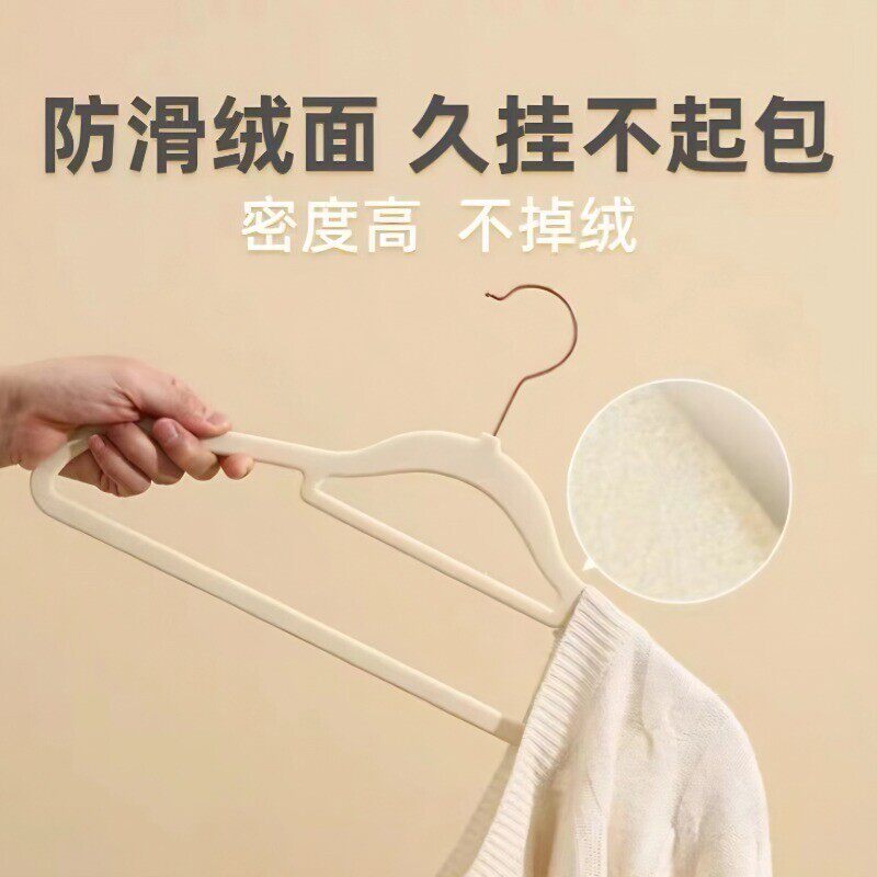理空间防滑无痕植绒衣架图片