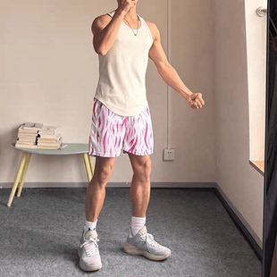 2025美式短裤男网眼速干柳叶刀系列运动裤潮牌街头复古篮球三四分