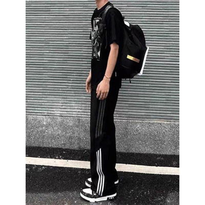 美式传奇商行legend休闲裤美式春秋款三条杠条纹拼接卫裤宽松运动