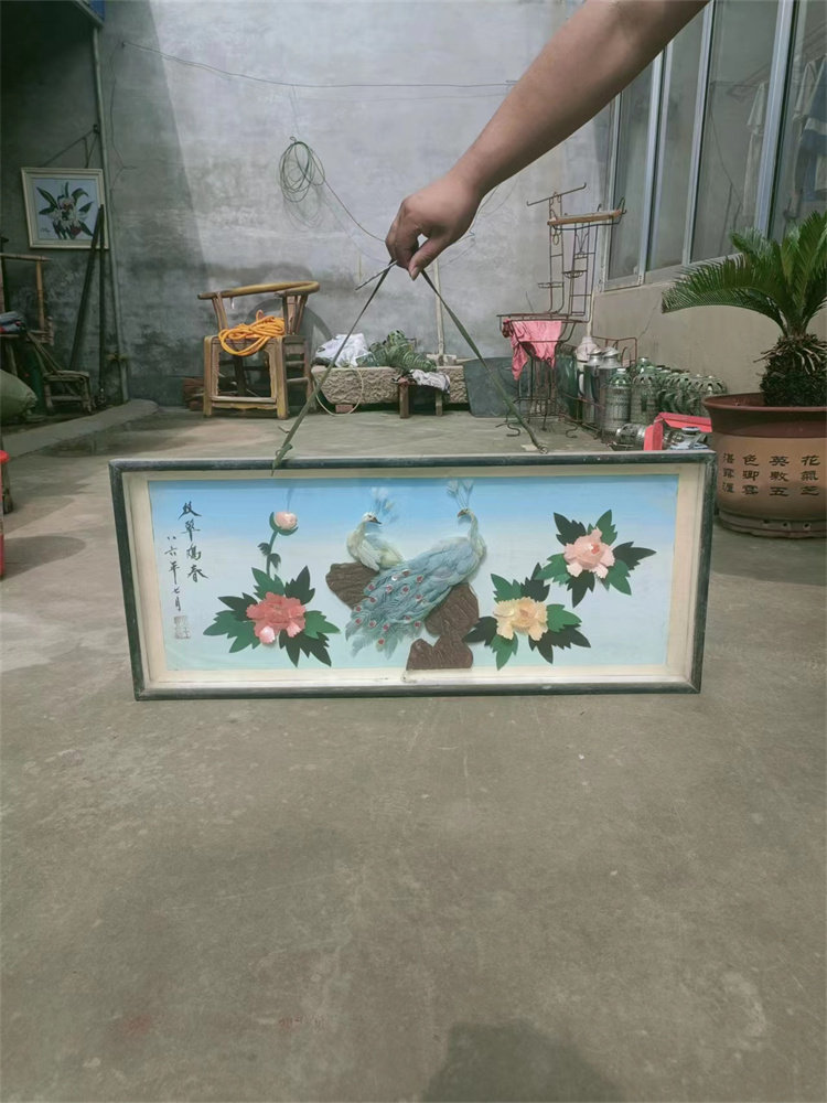 8090年代怀旧老物件老式挂墙玻璃画民俗老画镜老挂镜复古装饰摆件