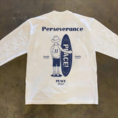 小领口300克打底衫 国潮冲浪滑板字母印花长袖 T恤户外潮牌重磅美式