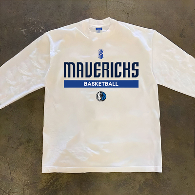 独行侠欧文同款篮球运动训练长袖T恤潮牌休闲重磅300克打底衫秋衣