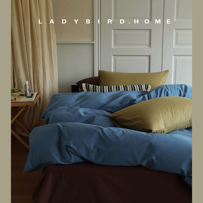 氛围天菜哥本蓝100支纯棉四件套