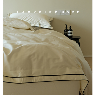 ladybirdhome 包豪斯风100支新疆长绒棉纯色床单四件套 极简意式