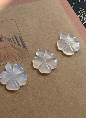 白玉髓四叶草吊坠男女玛瑙幸运草