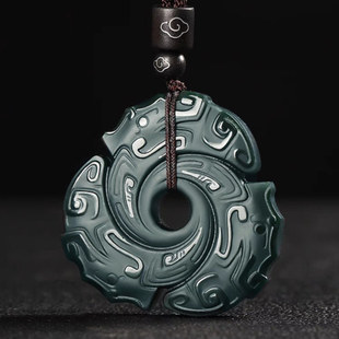 和田玉璇玑仿古吊坠男女青玉塔青璇玑仿古纹玉坠玉佩项链玉石情侣