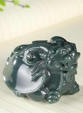 和田玉龙龟把件挂件青玉