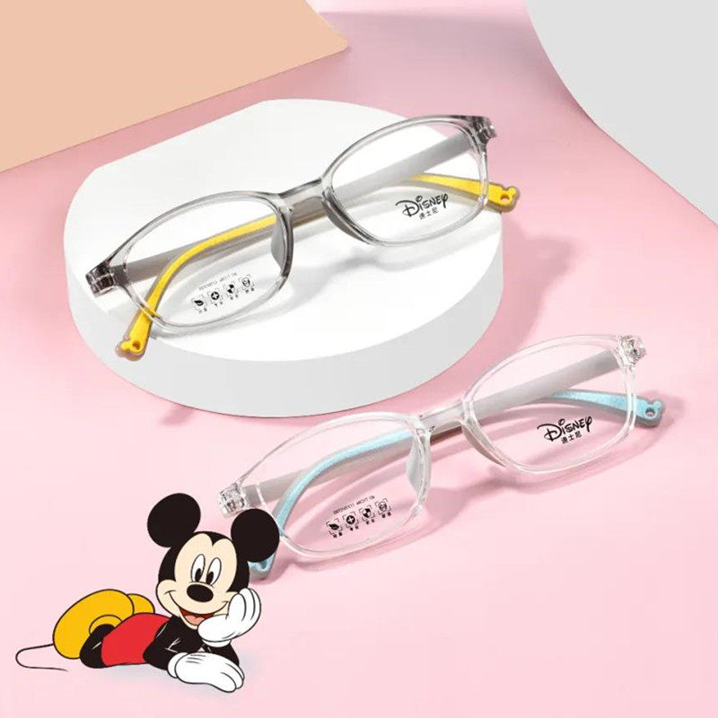 迪士尼儿童眼镜架超轻防滑耐用男孩8-11岁透明远视眼镜框散光2107